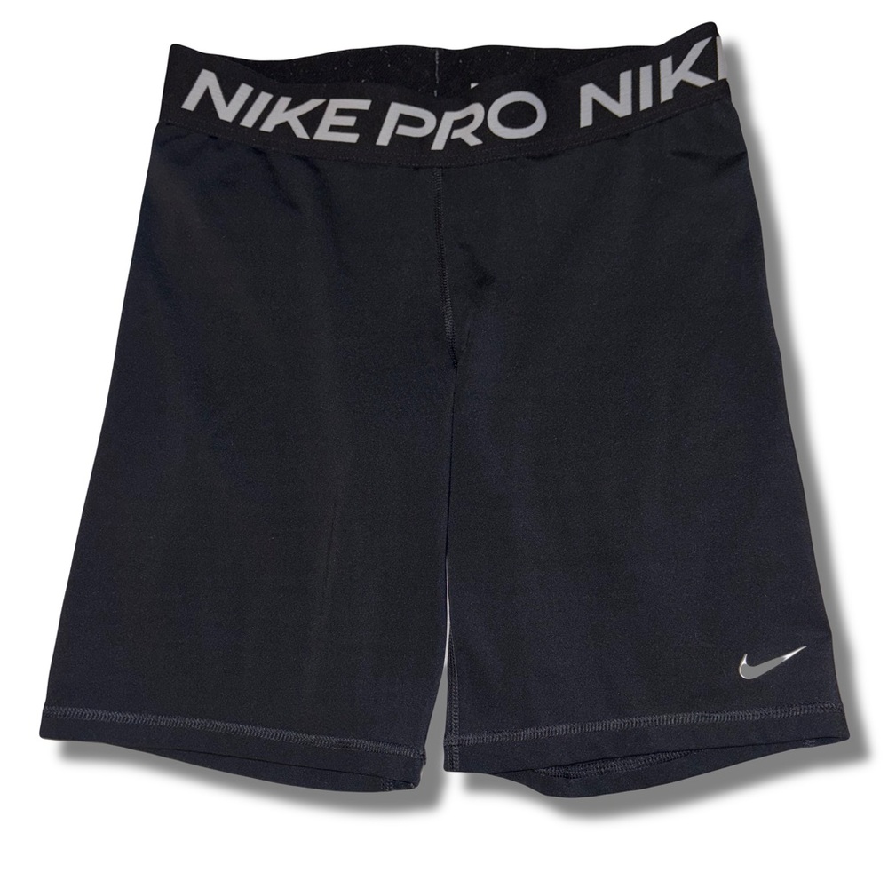Black Nike Pro Logo Band 8" Biker Shorts